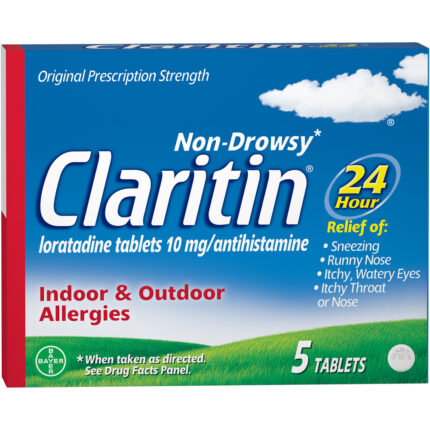 Claritin, Loratadine 10Mg Tablets Original Prescription Strength Non-Drowsy, Case Of 6, 5 Ct