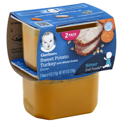 Gerber, 2Nd Foods Baby Foods Sweet Potato And Turkey With Whole Grains Dinner Tub, Case Of 8, 8 Oz