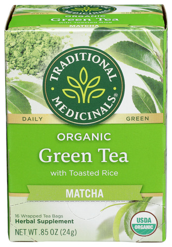Traditional Medicinals Tea Matcha Toasted Rice 16 Bg