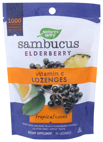 Natures Way Sambucus Vitamn C Lozenge 24 Ea