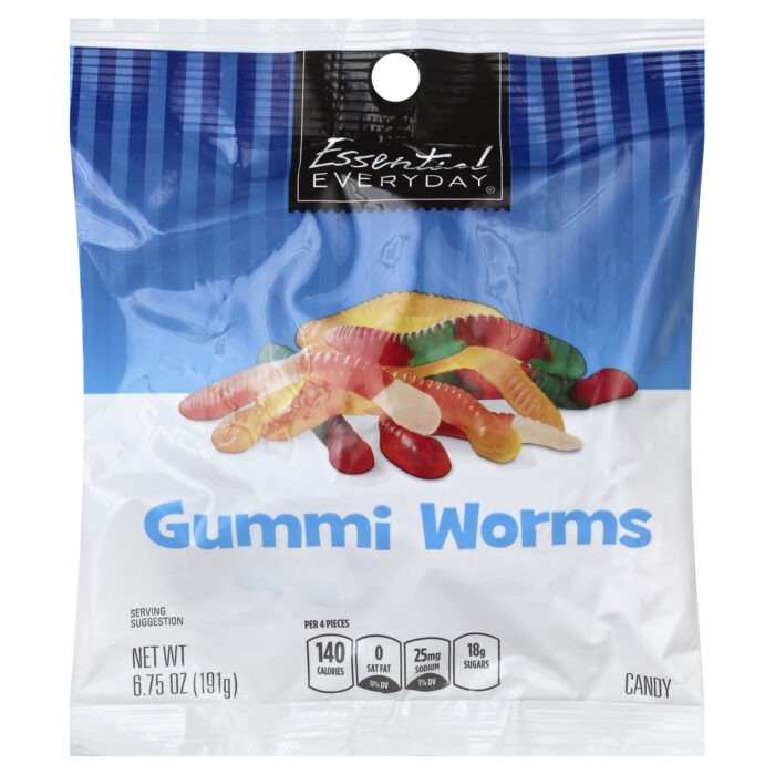 Essential Everyday, Gummi Worms Candy, Case Of 12, 6.75 Oz - Image 1
