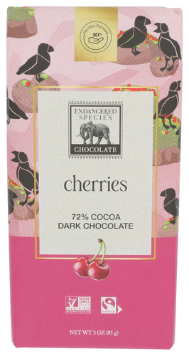Endangered Species Choc Bar Drk Cherries 3 Oz