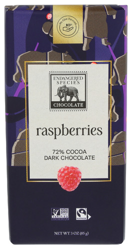 Endangered Species Choc Bar Grizzly Drk Rspbry 3 Oz
