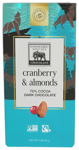 Endangered Species Choc Bar Wolf Drk Crnbry Almnd 3 Oz