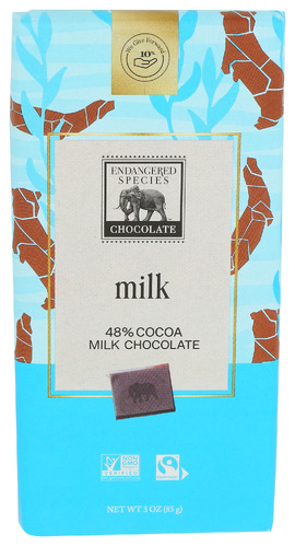 Endangered Species Choc Bar Slmn Ottr Mlk Choc 3 Oz