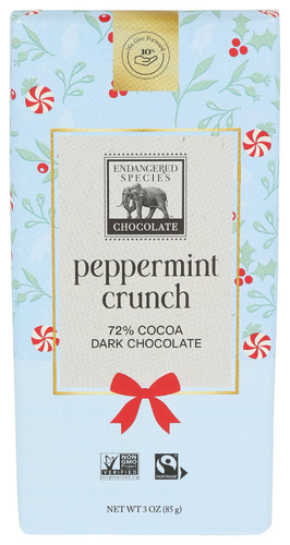 Endangered Species Choc Bar Penguin Drk Mint 3 Oz
