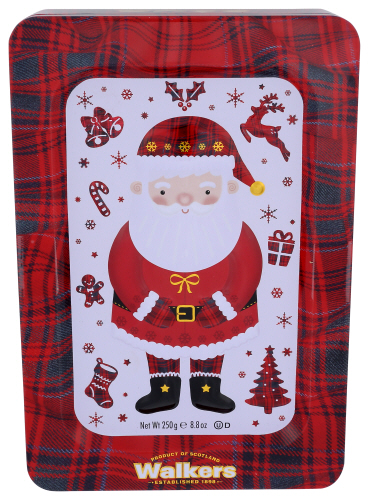 Walkers Cookies Shrtbrd Santa Tin 8.80 Oz