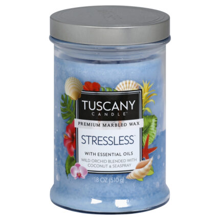 Tuscany Candle, Scented Jar Stressless With Essential Oils, Case Of 4, 18 Oz