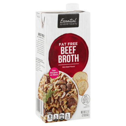 Essential Everyday, Fat Free Beef Broth, Case Of 12, 32 Fl Oz