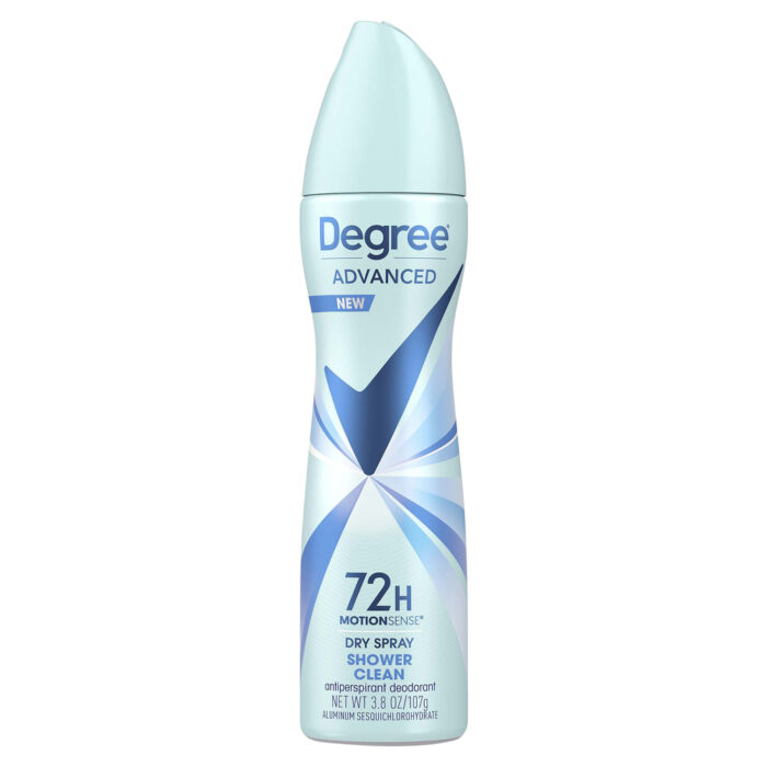 Degree, Antiperspirant Deodorant Dry Spray Shower Clean, Case Of 3, 3.8 Oz - Image 1