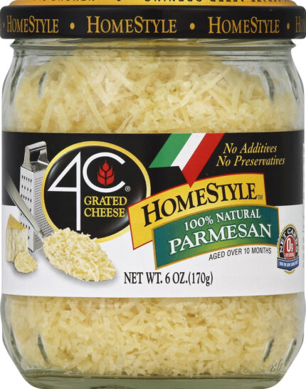 4C Foods, Homestyle Parmesan Grated Cheese Homestyle Parmesan, Case Of 6, 6 Oz