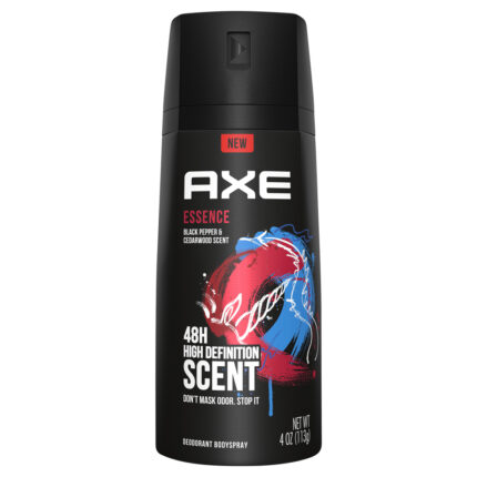 Axe, Essence Men'S Body Spray Deodorant Black Pepper And Cedarwood, Case Of 3, 4 Oz
