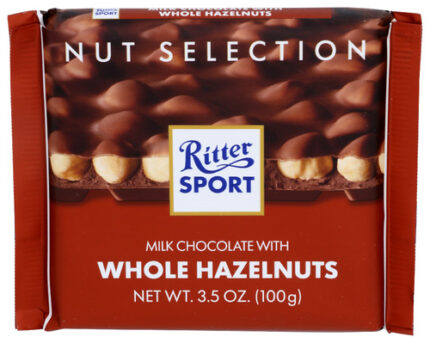 Ritter Sport Choc Bar Mlk Whl Hzlnut 3.50 Oz