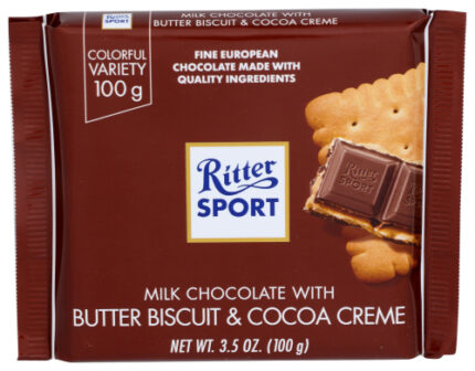 Ritter Sport Choc Bar Mlk Bttr Biscuit 3.50 Oz