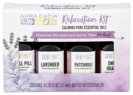 Aura Cacia Ess Oil Relaxtn Kit 4Pk 1 Fo