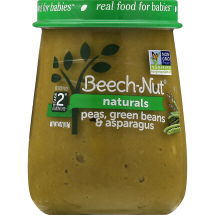 Beech-Nut, Beech Nut Naturals Stage 2 Peas Green Beans And Asparagus Baby Food Puree, Case Of 10, 4 Oz