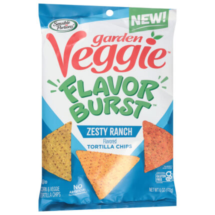 Sensible Portions, Garden Veggie Zesty Ranch Tortilla Chips, Case Of 6, 6 Oz