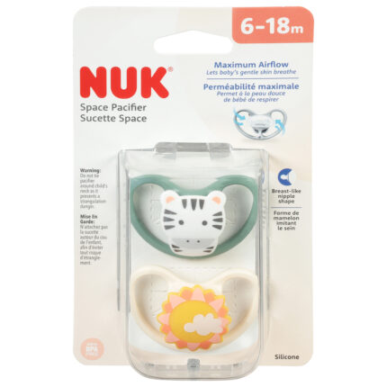 Nuk, Space Pacifier Silicone 6-18 Month, Case Of 4, 2 Ct