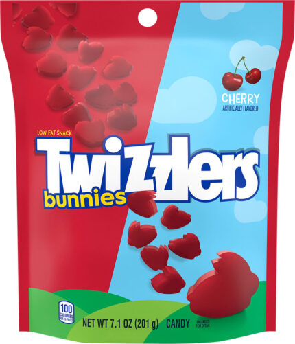 Twizzlers, Cherry Flavored Bunnies Chewy Candy Easter Bag, Case Of 16, 7.1 Oz