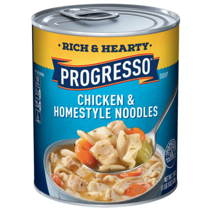 Progresso, Rich & Hearty Chicken & Homestyle Noodle Soup Can, Case Of 12, 19 Oz