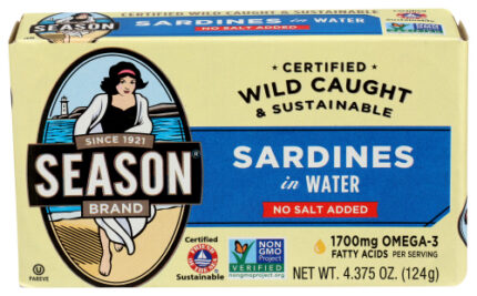 Seasons Sardine Nsa Club In Wtr 4.38 Oz