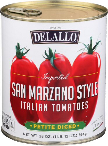 Delallo Tomato Petite Dcd Sn Mrzn 28 Oz