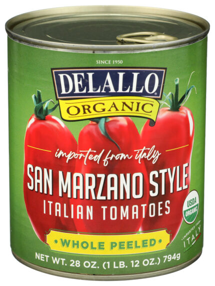 Delallo Tomatoes Whole Peeld Org 28 Oz