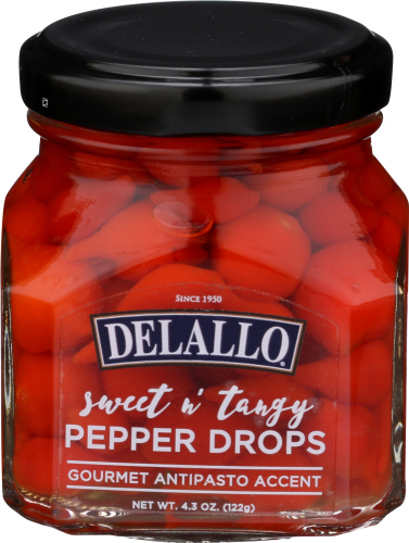 Delallo Pepper Sweet Tangy Drops 4.30 Oz