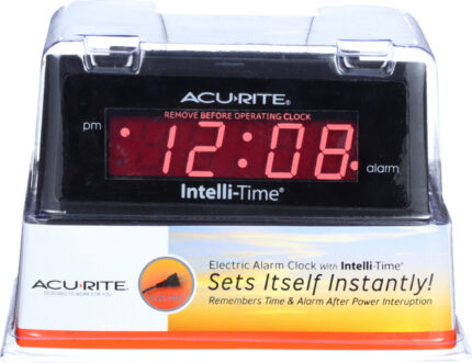 Acu Rite Clock Alarm Blk Led Chlngr 1 Ea