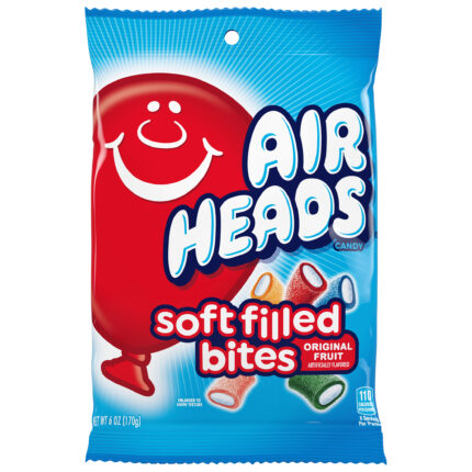Airheads, Soft Filled Bites Original Fruit, Case Of 12, 6 Oz