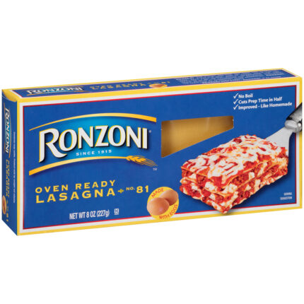 Ronzoni, Oven Ready Lasagna Pasta Box, Case Of 12, 8 Oz