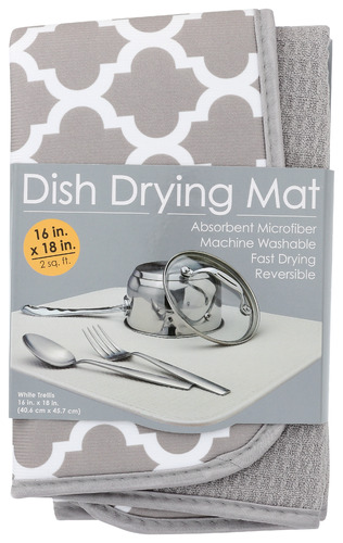 Schroeder & Tremayne Mat Dish Dryng Gry/Wht 1 Ea