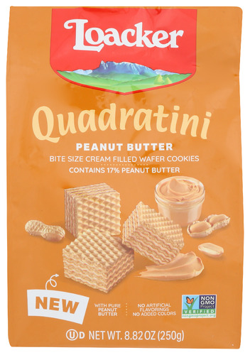 Loacker Cookie Quadratini Penut Butter 8.82 Oz