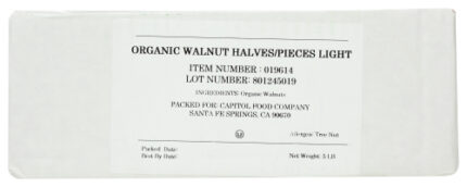 Bulk Eb Walnuts Half&Piece Org 5 Lb