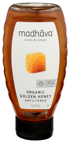 Madhava Honey Golden Squeeze Org 16 Oz