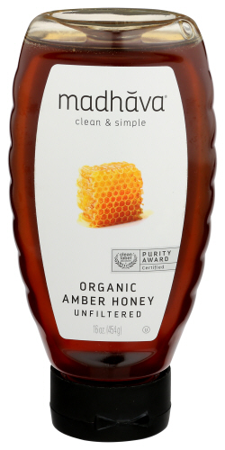 Madhava Honey Lght Ambr Squz Org 16 Oz