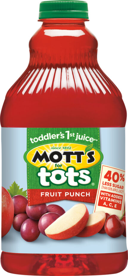 Mott'S, Fruit Punch Juice Beverage 40% Less Sugar, Case Of 8, 64 Fl Oz