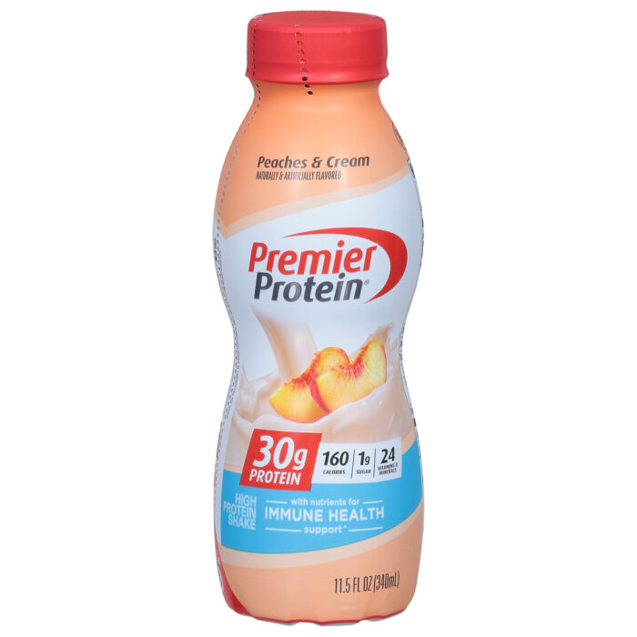 Premier Protein, High Protein Shake Peaches & Cream, Case Of 12, 11.5 Fl Oz - Image 1