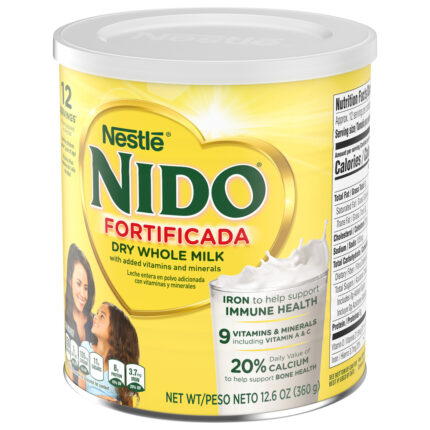 Nestle, Nido Fortificada Whole Milk Powder Canister Powdered Milk Mix, Case Of 6, 12.7 Oz