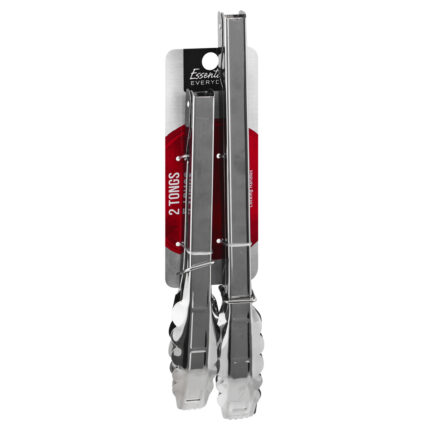 Essential Everyday, Tongs Set Of 2 Stainless Steel 9 Inch & 11 Inch, Case Of 6, 2 Ct