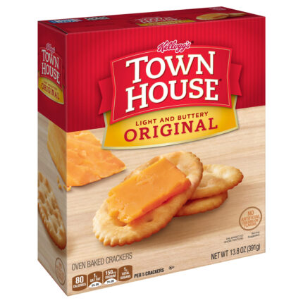 Town House, Snack Crackers Oven Baked Light & Buttery Original, Case Of 12, 13.8 Oz