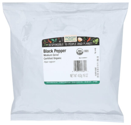 Frontier Bulk Pepper Blk Med Org 16 Oz