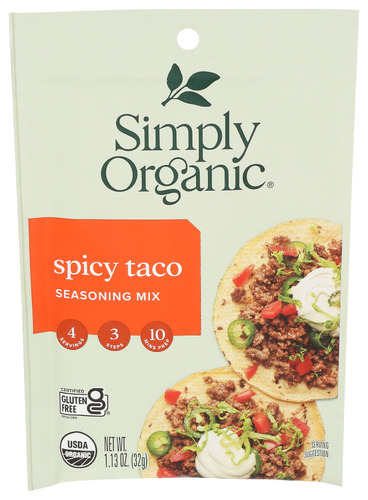 Simply Organic Ssnng Taco Spcy Pckt 1.13 Oz