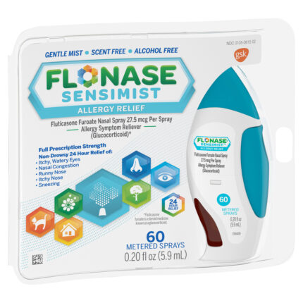 Flonase, Sensimist Allergy Relief Spray Non-Drowsy Allergy Medicine Gentle Mist 60 Sprays, Case Of 3, .2 Fl Oz