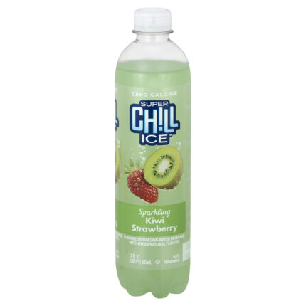 Super Chill, Sparkling Water Beverage Kiwi Strawberry, Case Of 12, 17 Fl Oz