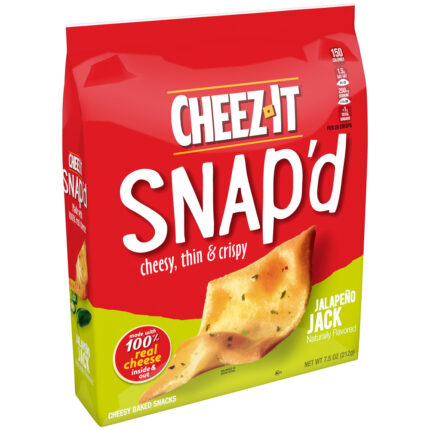 Cheez-It, Snap'D Jalapeno Jack Cheesy Thin & Crispy Baked Snacks, Case Of 6, 7.5 Oz