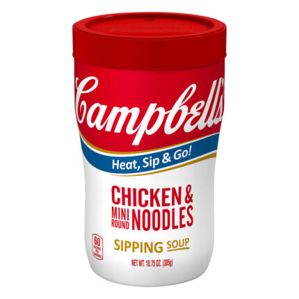 Campbell'S, Chicken And Mini Round Noodles Sipping Soup, Case Of 8, 10.75 Oz