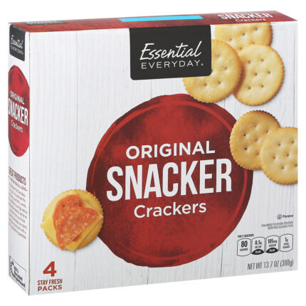 Essential Everyday, Original Snacker Crackers 4 Stay Fresh Packs, Case Of 12, 13.7 Oz