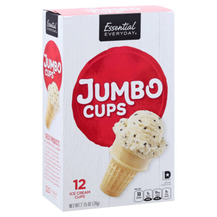Essential Everyday, Jumbo Ice Cream Cups, Case Of 12, 2.75 Oz