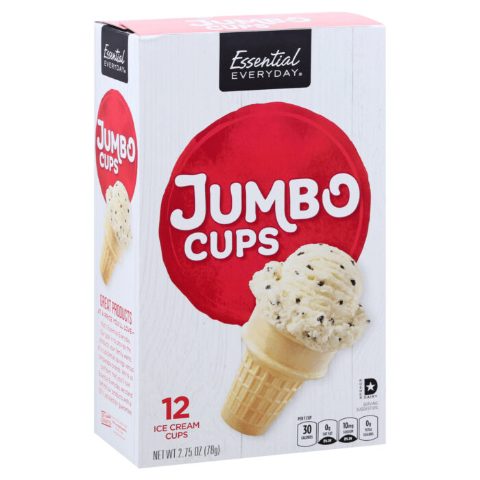 Essential Everyday, Jumbo Ice Cream Cups, Case Of 12, 2.75 Oz - Image 1
